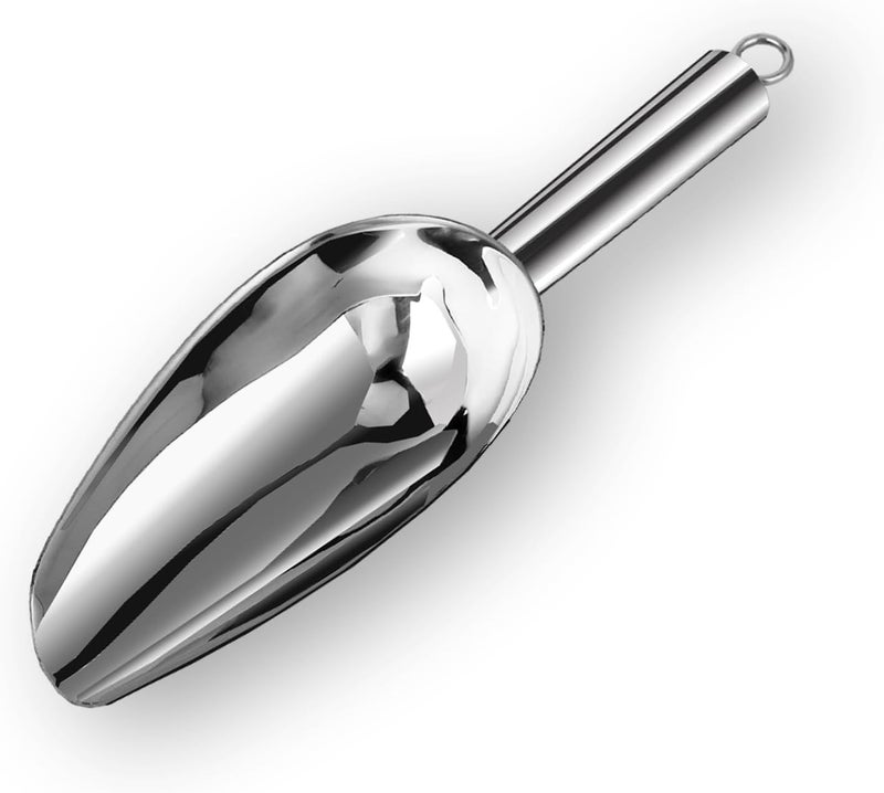 LifHap Metal Ice Scoop for Freezer,6 oz Stainless Steel Scooper for Ice Machine,Ice Bucket,Bar,Kitchen,Parties,Multipurpose Food Scoops for Ice Cubes,Popcorn,Flour,Candy,Pet Food (6 oz) - Image 1